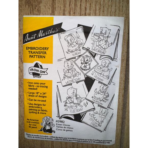 Aunt Martha's Embroidery Transfer Pattern (lot of 3 - Kittens; Snowmen; Bears) - Picture 2 of 5